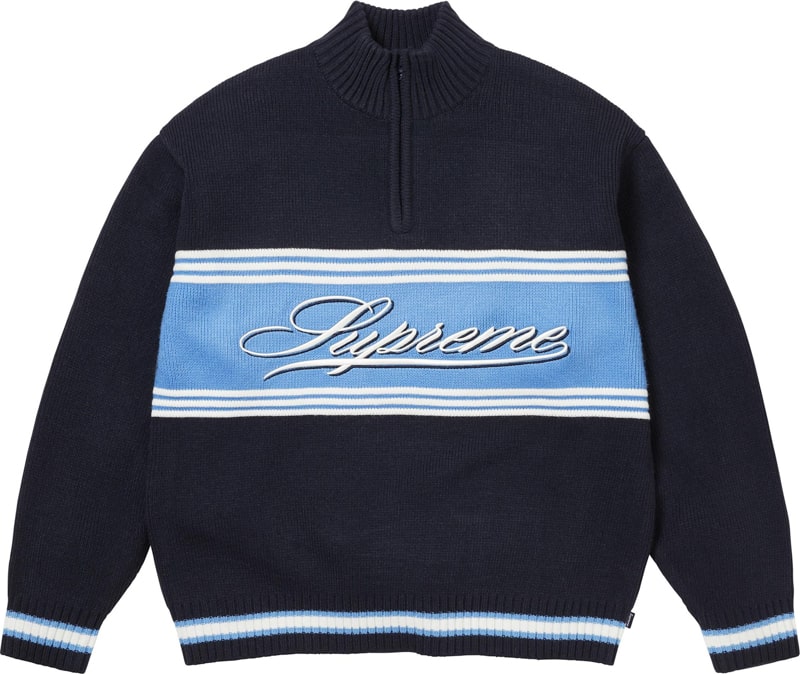 Supreme（シュプリーム） 2025FW Week6 Script Stripe Half Zip Sweater