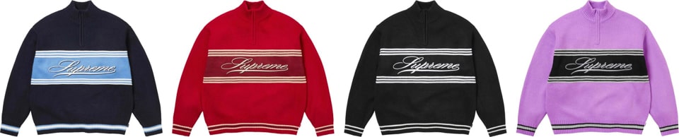 Supreme（シュプリーム） 2025FW Week6 Script Stripe Half Zip Sweater