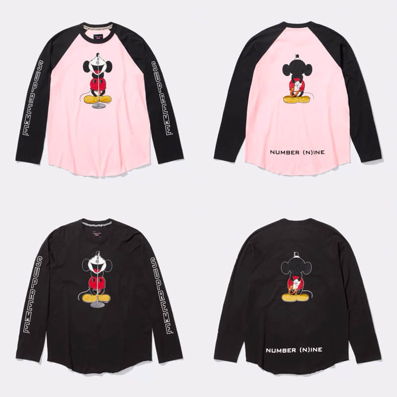 Supreme（シュプリーム） 2025FW Week8 Number (N)ine®/Mickey Mouse Raglan L/S Top