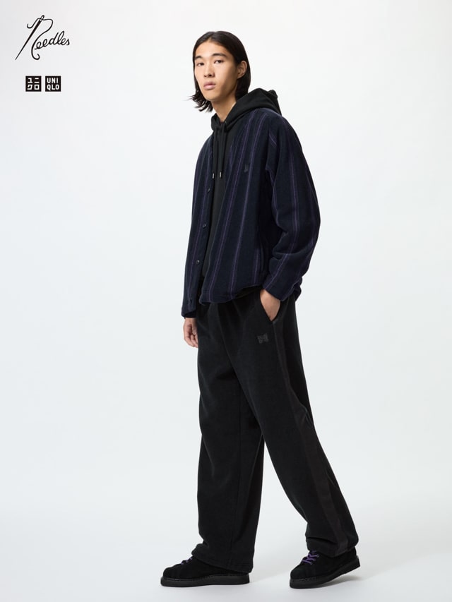 UNIQLO x NEEDLES（ユニクロ×ニードルズ） フリースワイドパンツ ブラック