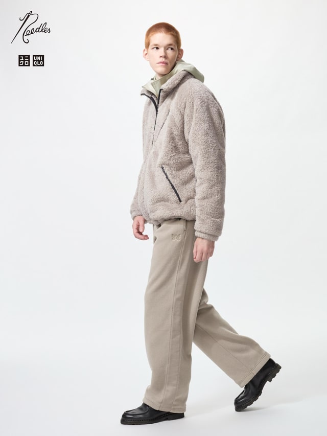 UNIQLO x NEEDLES（ユニクロ×ニードルズ） フリースワイドパンツ ベージュ