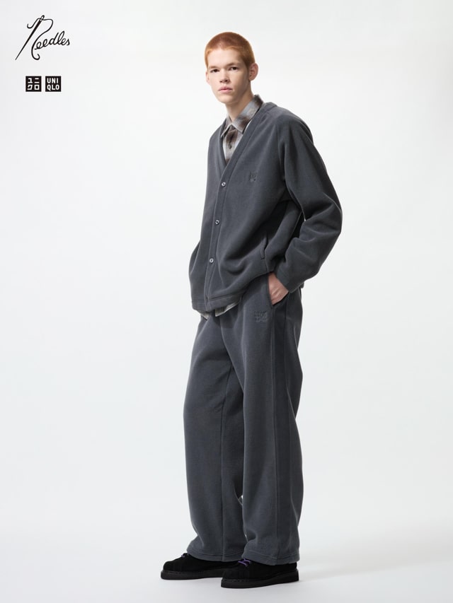 UNIQLO x NEEDLES（ユニクロ×ニードルズ） フリースワイドパンツ グレー