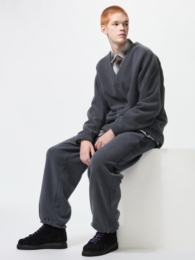 UNIQLO x NEEDLES（ユニクロ×ニードルズ） フリースワイドパンツ グレー
