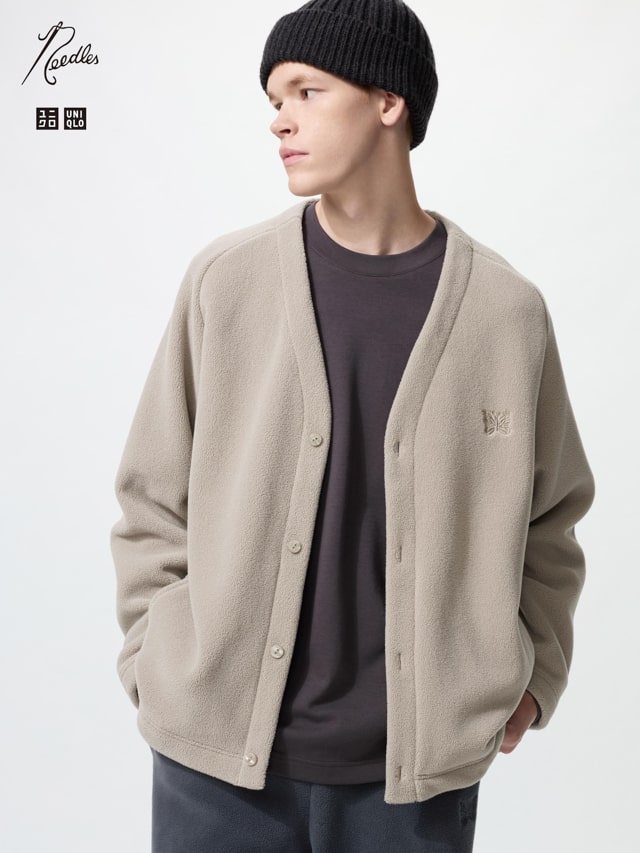 UNIQLO x NEEDLES（ユニクロ×ニードルズ） フリースオーバーサイズカーディガン ベージュ