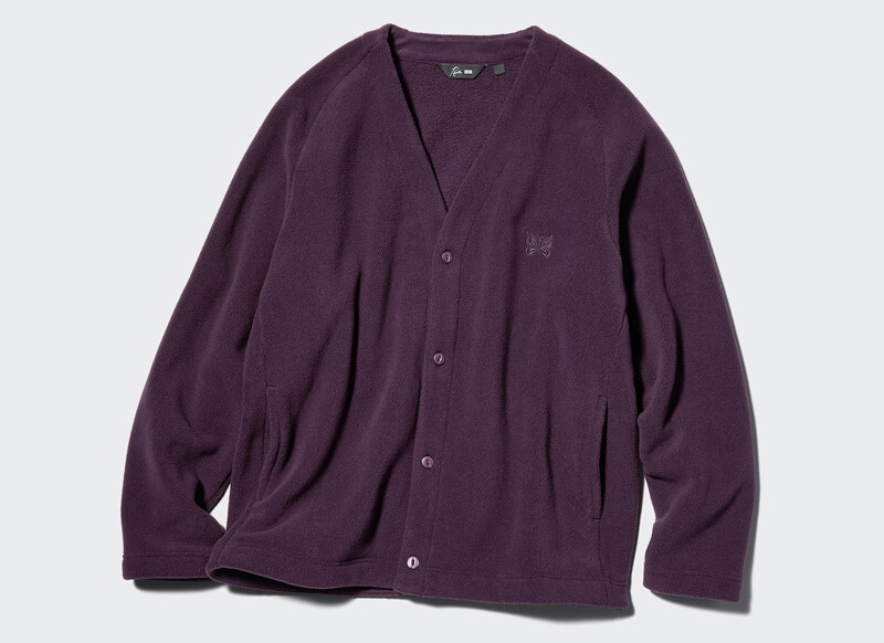 UNIQLO x NEEDLES（ユニクロ×ニードルズ） フリースオーバーサイズカーディガン パープル