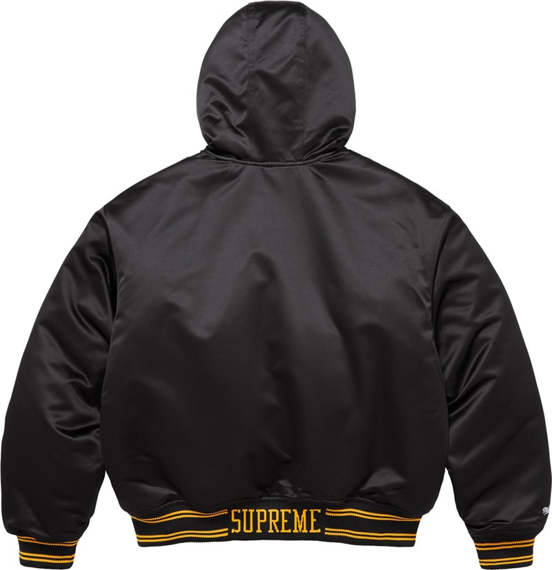 Supreme(シュプリーム) 2025FW Weel11 Supreme®/Mitchell & Ness® Lined Hooded Satin Varsity Jacket