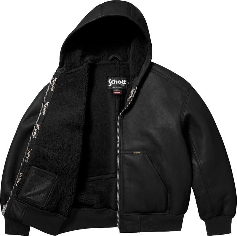 Supreme（シュプリーム） 2025FW Week14 Supreme®/Schott® Shearling Hooded Work Jacket