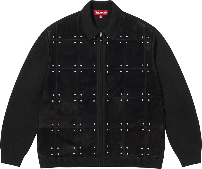 Supreme(シュプリーム) 2025FW Week15 Studded Suede Zip Up Cardigan