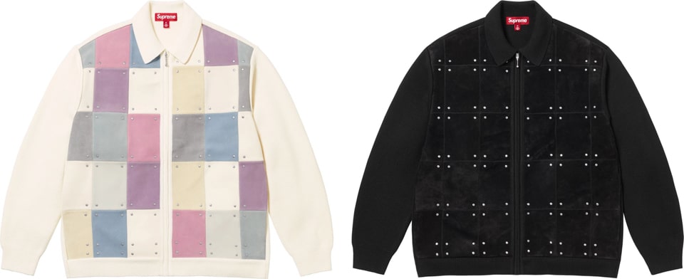 Supreme(シュプリーム) 2025FW Week15 Studded Suede Zip Up Cardigan