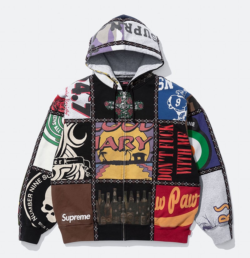 Supreme(シュプリーム) 2025FW Week16 Supreme®/Number (N)ine® Patchwork Zip Up Hooded Sweatshirt