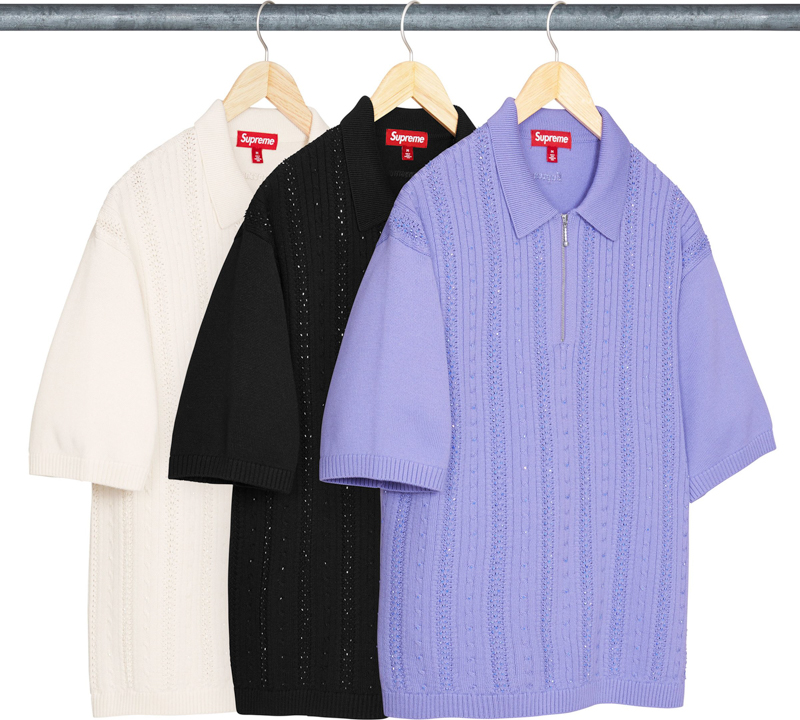Supreme（シュプリーム） 2026SS Week1 Beaded Zip S/S Polo Sweater