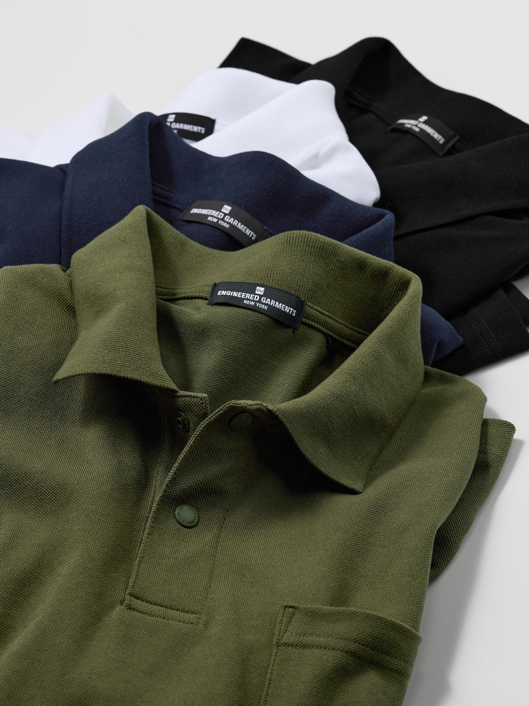 GU x ENGINEERED GARMENTS(ジーユー x エンジニアドガーメンツ) ドライカノコポロシャツ(5分袖)|E360127-000