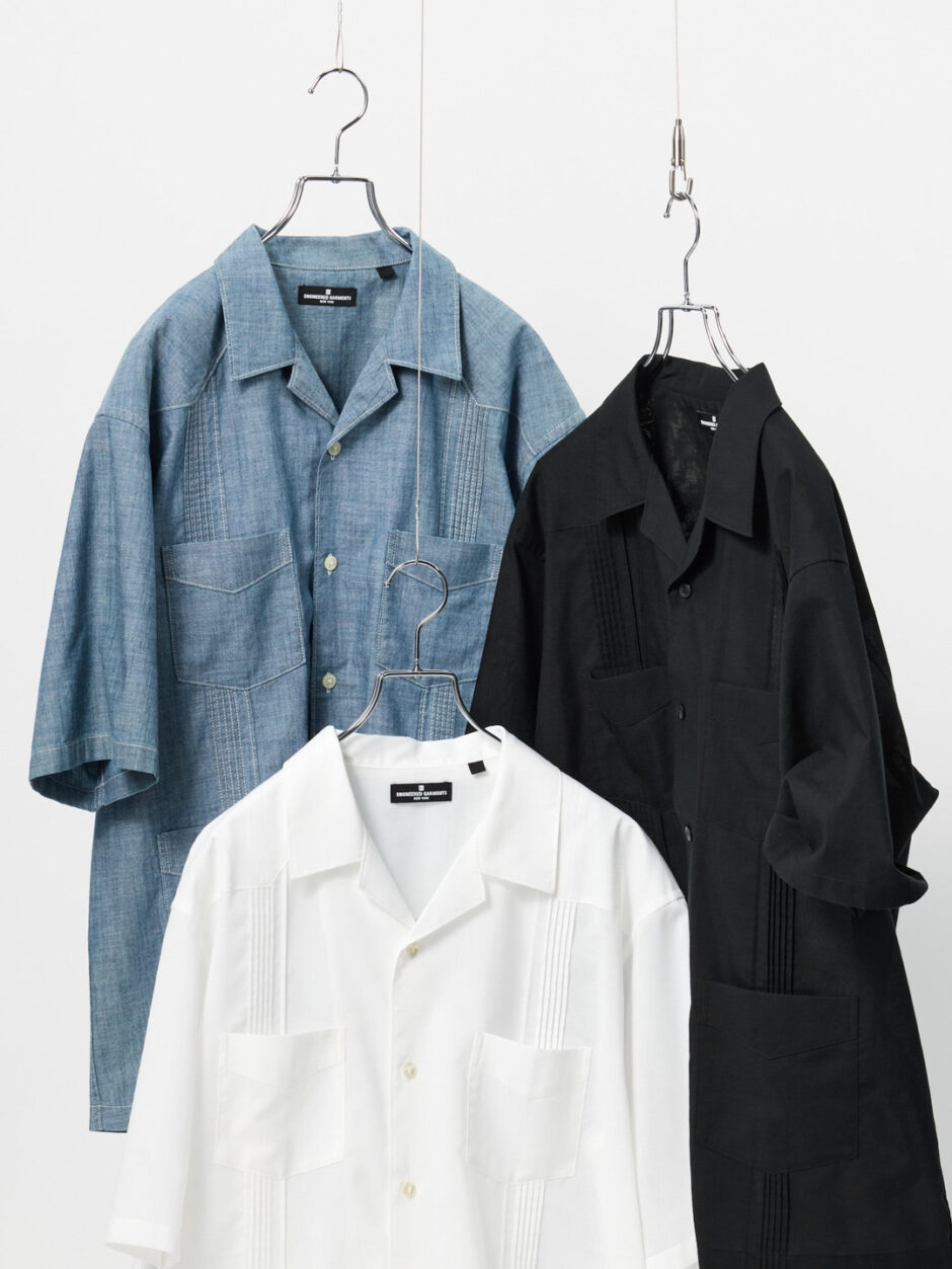 GU x ENGINEERED GARMENTS（ジーユー x エンジニアドガーメンツ） キューバシャツ(5分袖)｜E360223-001