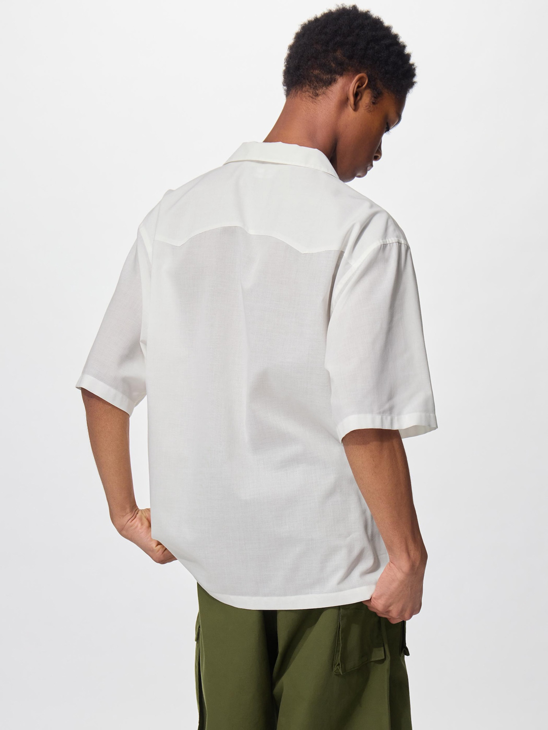 GU x ENGINEERED GARMENTS(ジーユー x エンジニアドガーメンツ) キューバシャツ(5分袖)|E360223-001