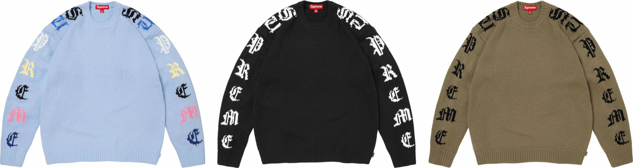 Supreme（シュプリーム） 26SS Week3 Old English Sleeves Sweater