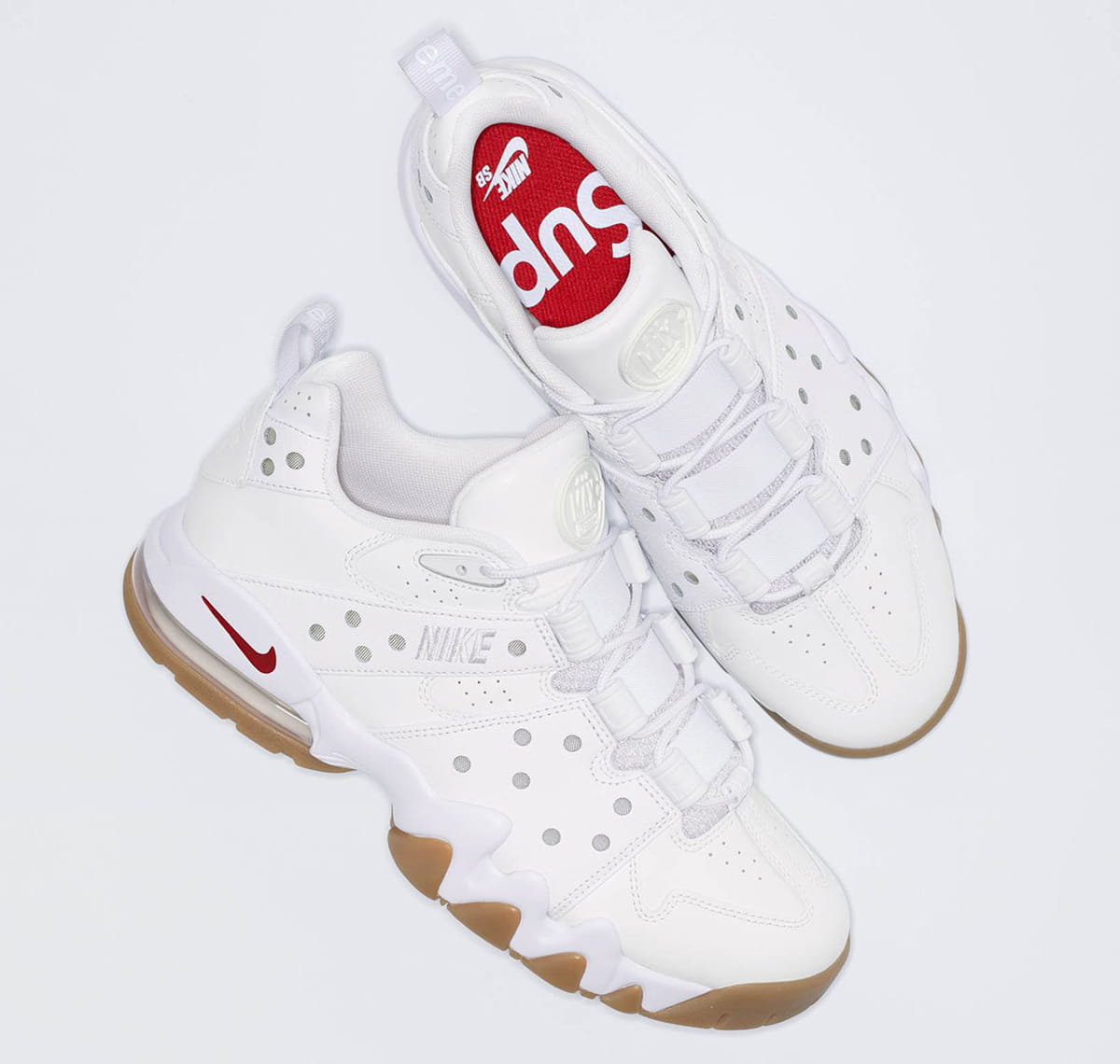 Supreme × Nike Nike SB Air Max 2 CB '94 Low White/Varsity Red/Gum Light Brown（シュプリーム×ナイキSB エアマックス2 CB '94 ロー ホワイト/バーシティレッド/ガムライトブラウン）