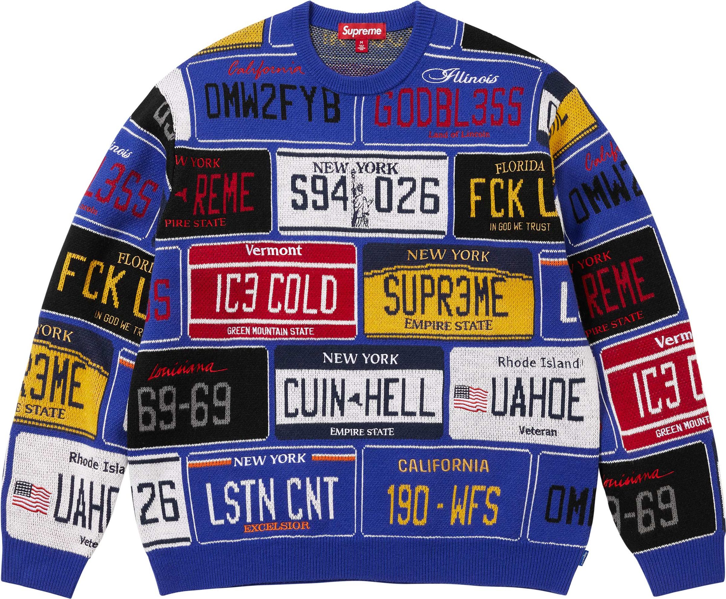 Supreme(シュプリーム) 2026SS Week8 License Plate Sweater
