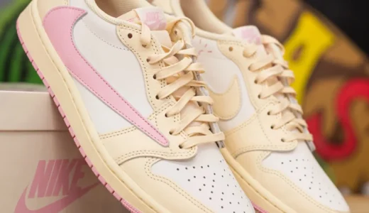 Travis Scott × Air Jordan 1 Low OG “Muslin/Shy Pink” 5/22発売の抽選･価格･ディテールまとめ！IQ7604-100
