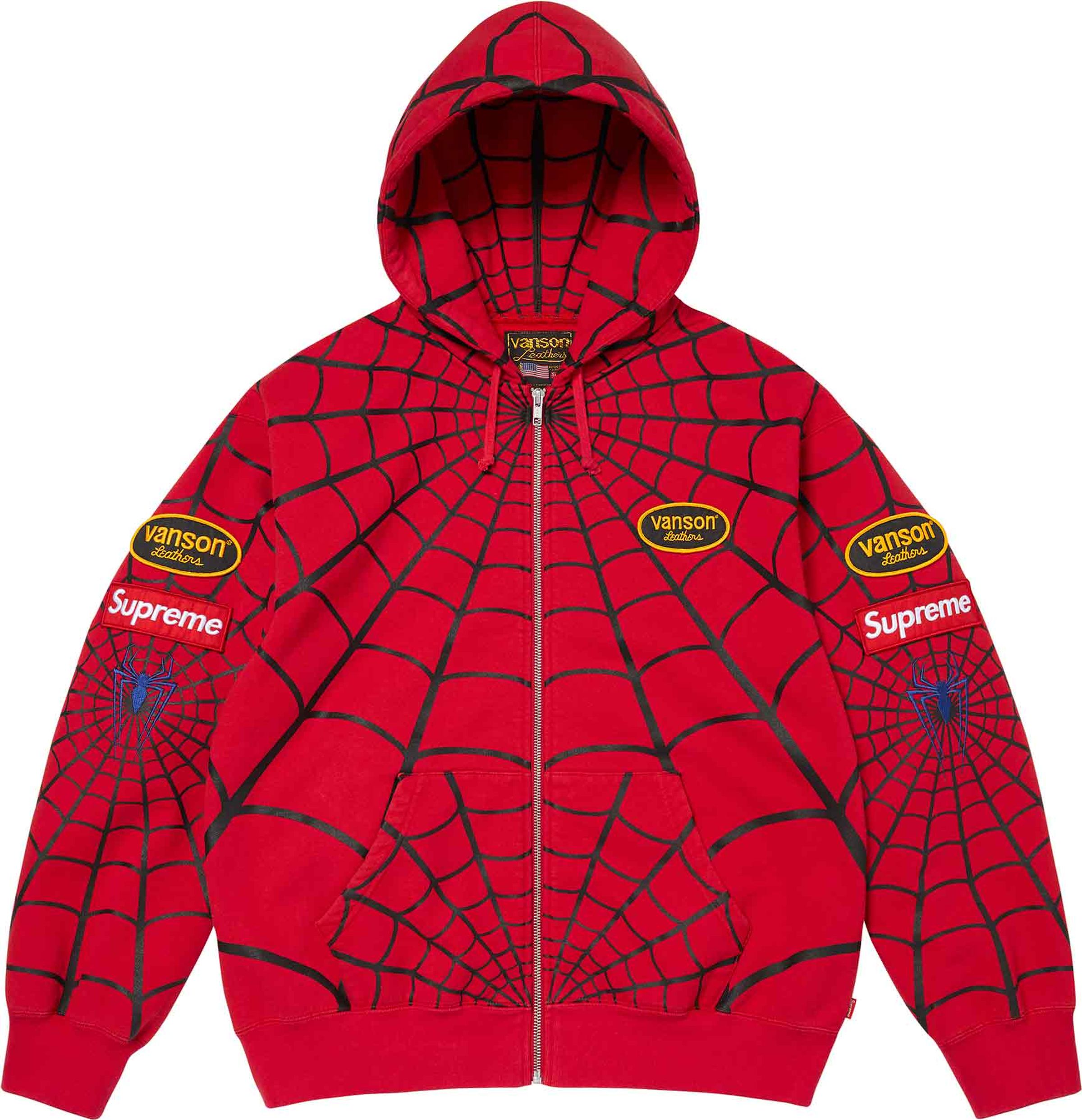 Supreme(シュプリーム) 2026SS Week14 Supreme®/Vanson Leathers® Spider-Man Zip Up Hooded Sweatshirt
