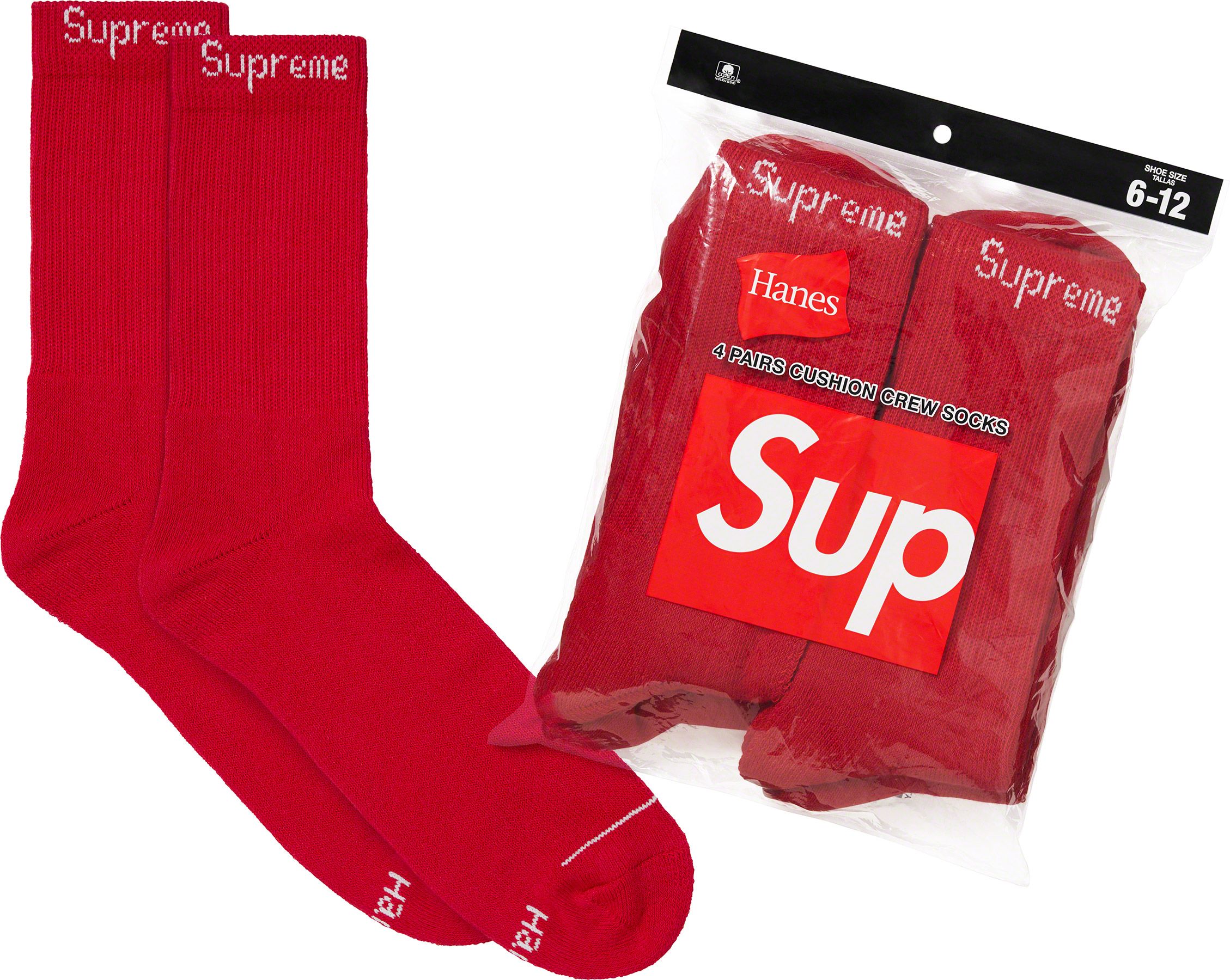 Supreme(シュプリーム) 2026FW Week1 Supreme®/Hanes® Crew Socks (4 Pack)