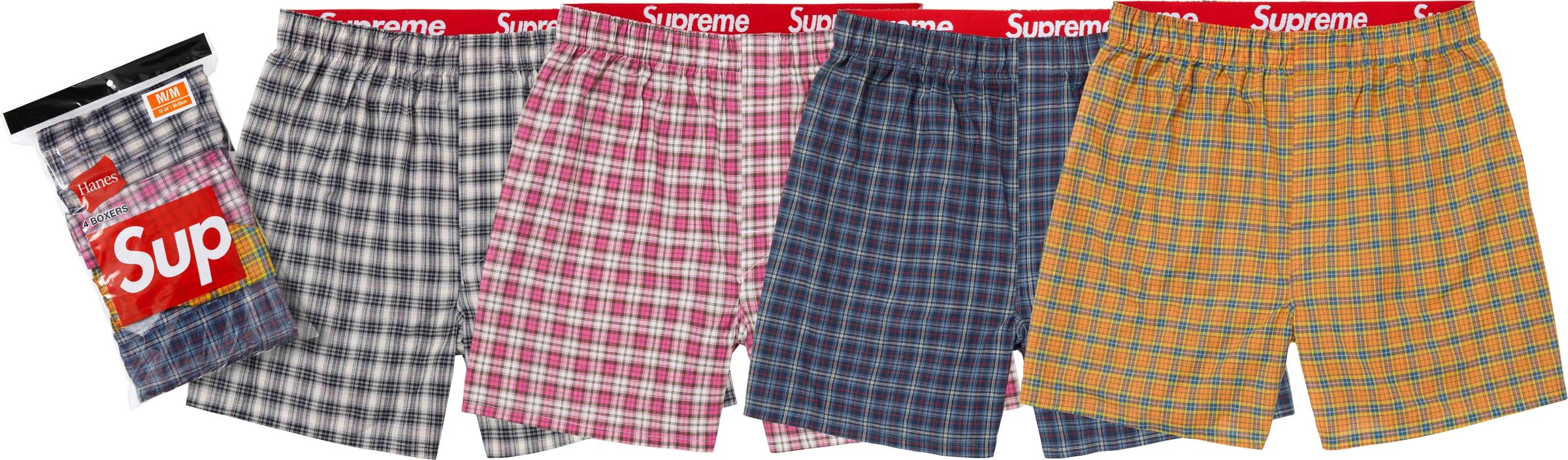 Supreme(シュプリーム) 2026FW Week1 Supreme®/Hanes® Plaid Boxers (4 Pack)