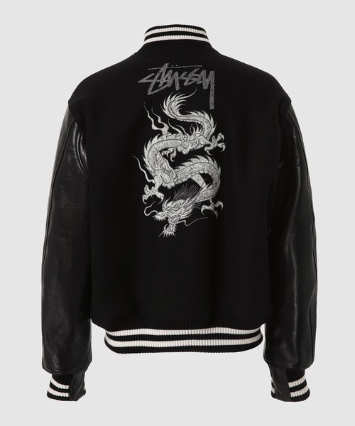 eYe JUNYA WATANABE MAN x Stüssy 2026AW(ステューシー x アイ ジュンヤワタナベ マン)コラボ|Stussy W-NAME「Dragon」PRINT STADIUM JACKET