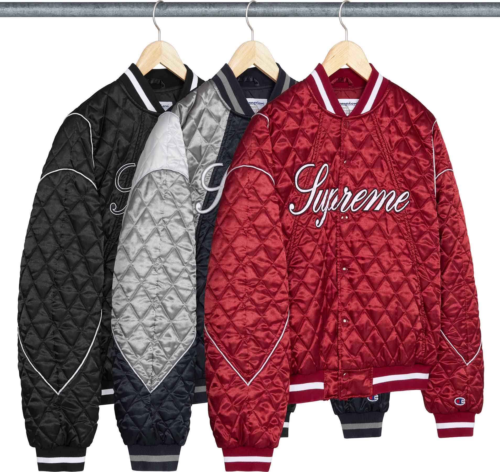 Supreme(シュプリーム) 2026FW Week3 Supreme®/Champion® Quilted Satin Varsity Jacket