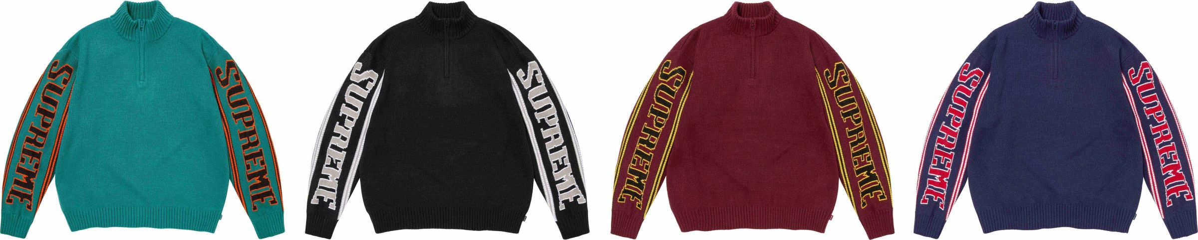 Supreme(シュプリーム) 2026FW Week1 Jacquard Sleeve Half Zip Sweater