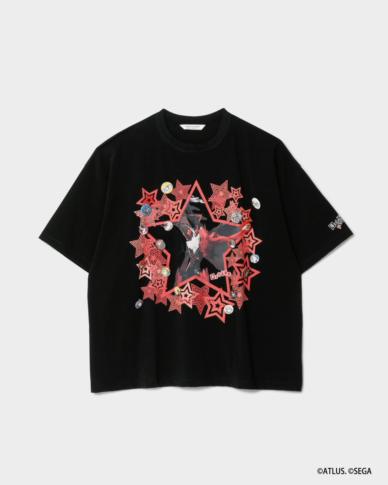 PERSONA 5 the Royal × beautiful people(ペルソナ5 ザ・ロイヤル × ビューティフルピープル)P5R high twist jersey T-shirts