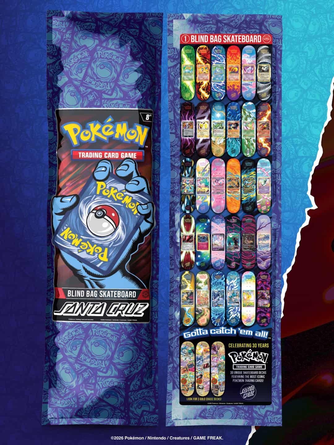 ポケモン TCG × サンタクルーズ（Pokemon Trading Card Game × Santa Cruz） コラボ第2弾 スケートボードデッキ